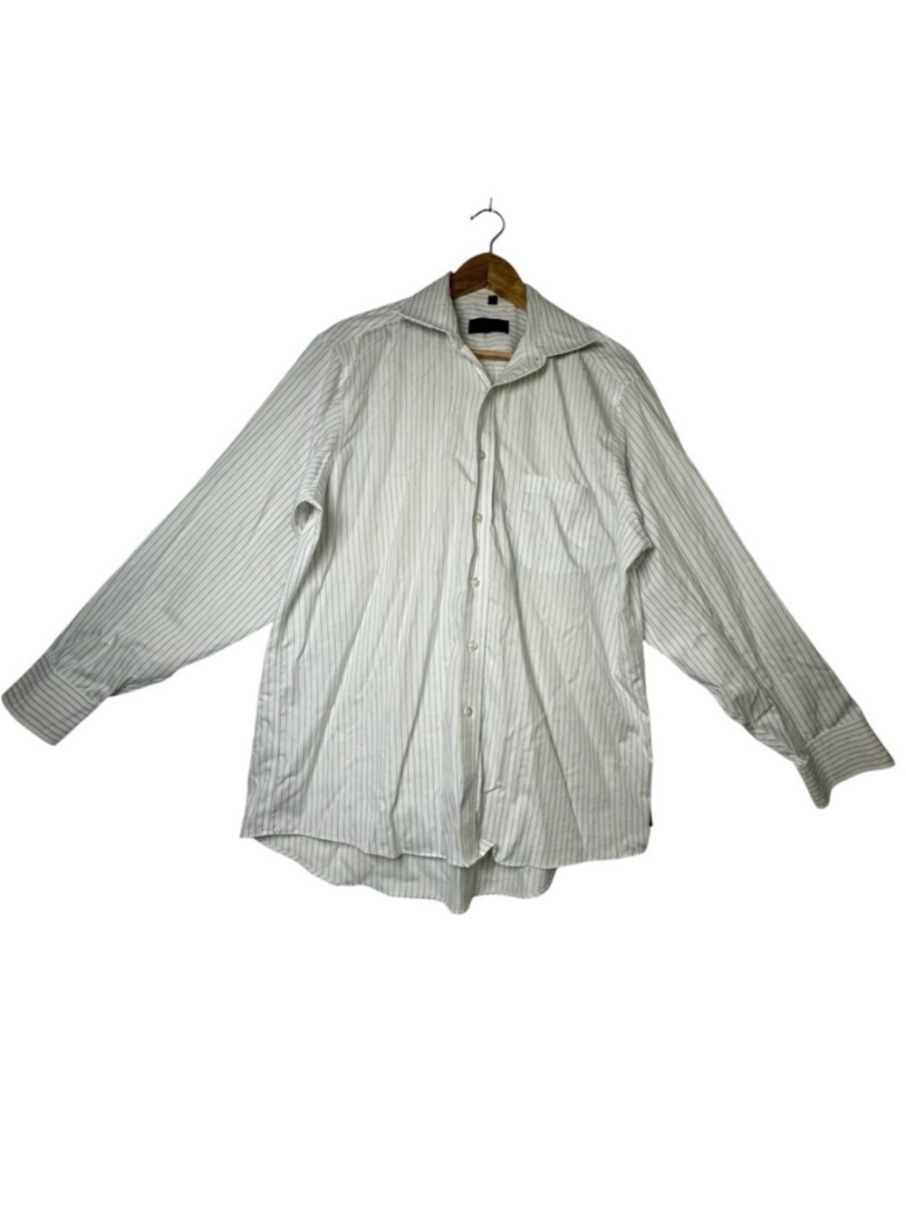 Donald Trump 100% Cotton Signature  Collection White Striped  Button Down Shirt